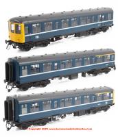 1454 Heljan Class 104 3 Car DMU Set in BR Blue livery with "Blackpool" white stripe